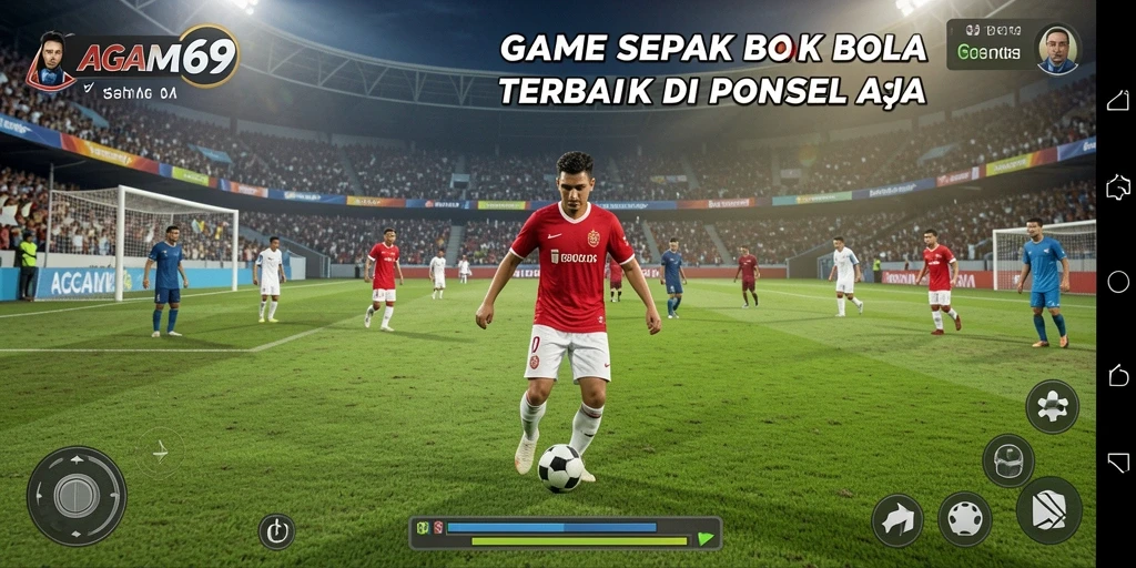 Tampilan gameplay menarik dari AGAM69 yang menunjukkan aksi sepak bola.