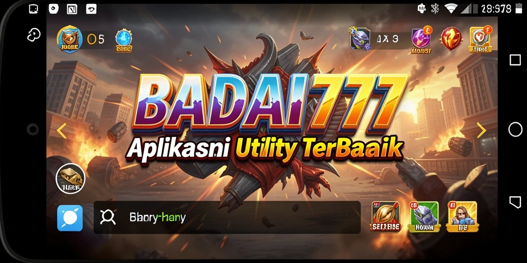 Tampilan screenshot utama BADAI777 yang menunjukkan fitur utilitas aplikasi.