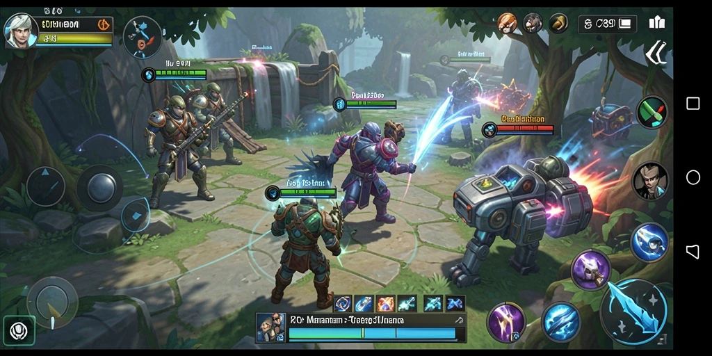 Tangkapan layar gameplay menampilkan pertempuran strategi yang intens.