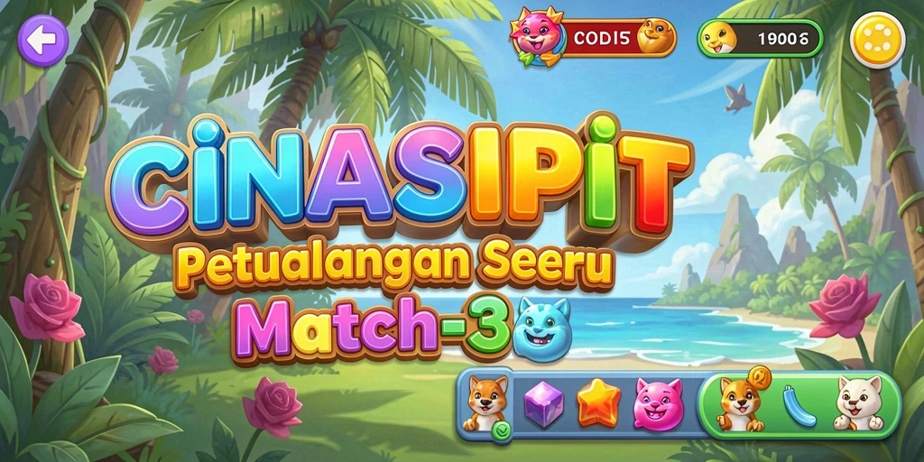 Tampilan gameplay seru CINASIPIT dalam permainan Match-3.