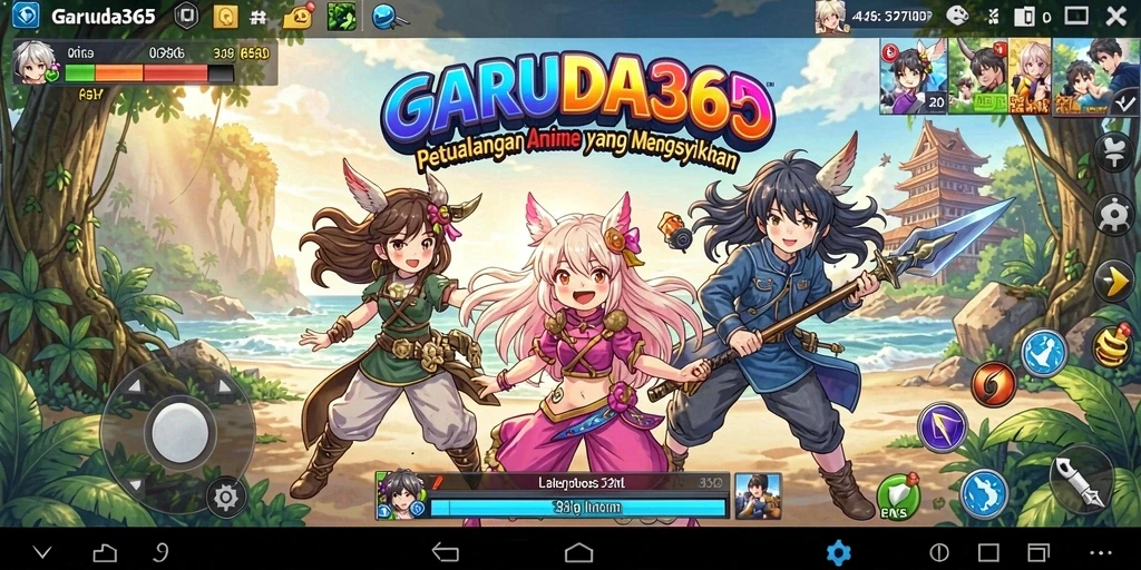 Tangkapan layar yang menampilkan pertarungan seru dalam game Anime.