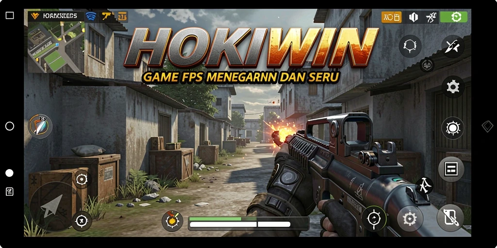 Tampilan aksi mendebarkan di HOKIWIN dengan gameplay FPS yang intens.