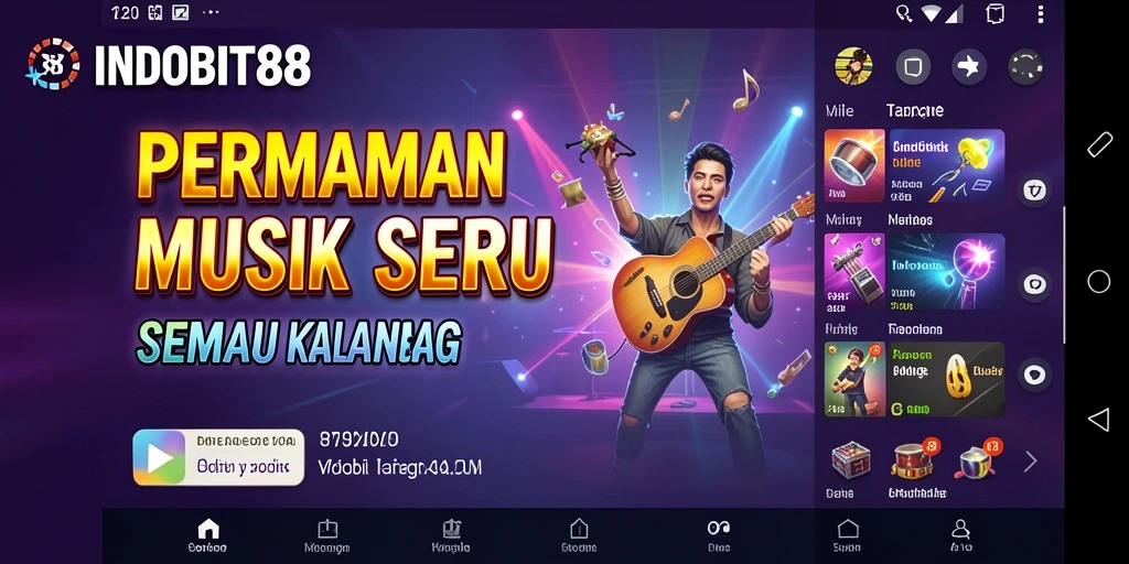 Tampilan menarik dari gameplay INDOBIT88 yang penuh musik.