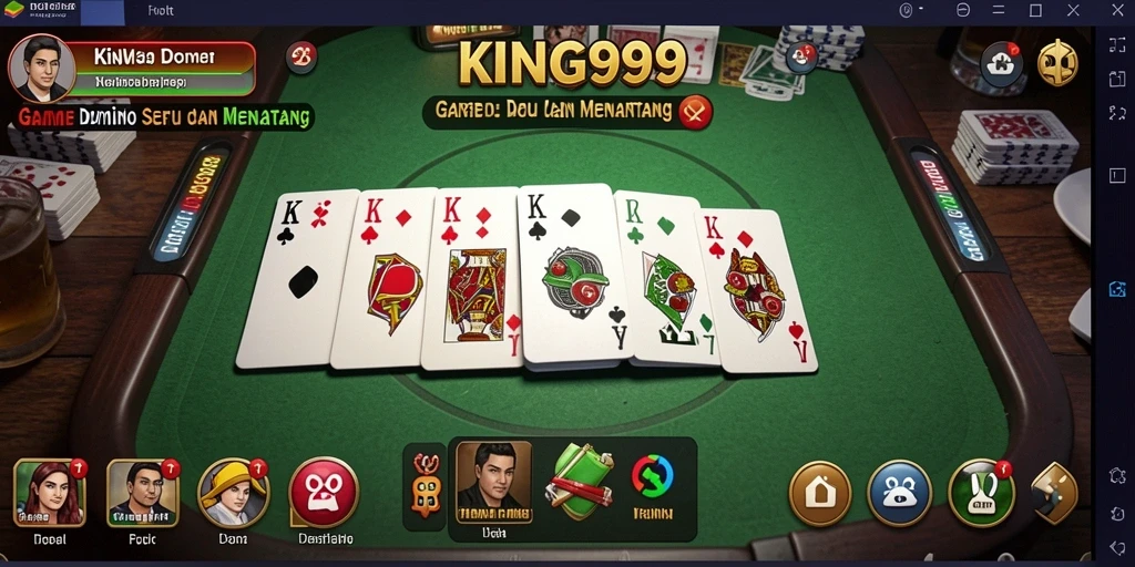 Tangkapan layar gameplay KING999 menampilkan aksi seru permainan domino.