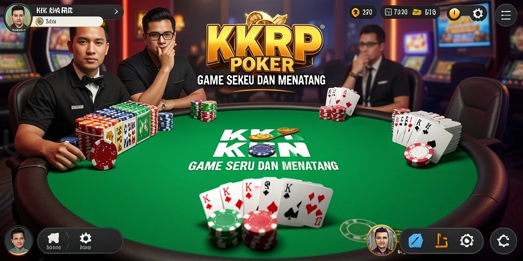 Tampilan gameplay poker yang seru dan mendebarkan.