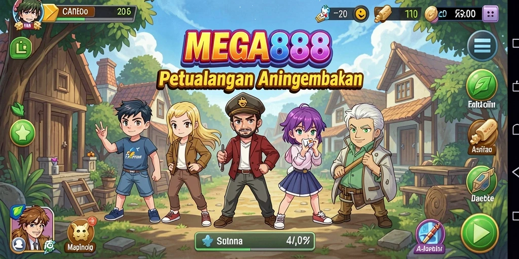 Tampilan gameplay seru dari MEGA888 di dunia Anime.