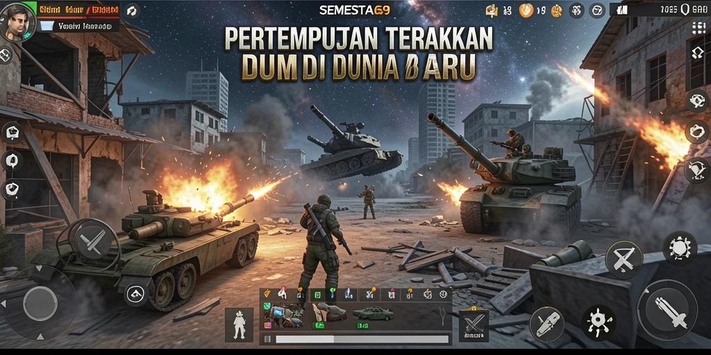 Screenshot dari pertempuran intens di SEMESTA69.