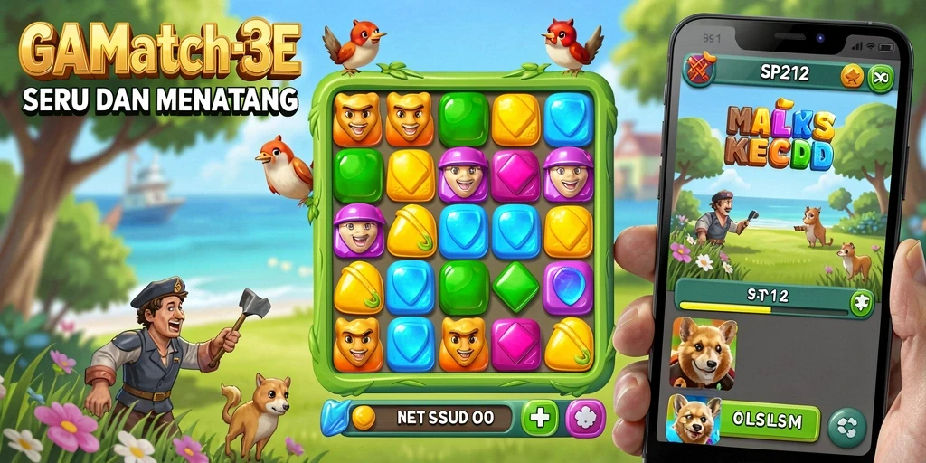 Tampilan gameplay SP212 yang penuh warna dan menarik.